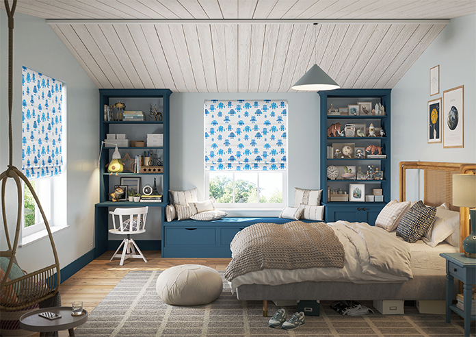 Robo Town, Bot Blue - Roman Blind - Image 8